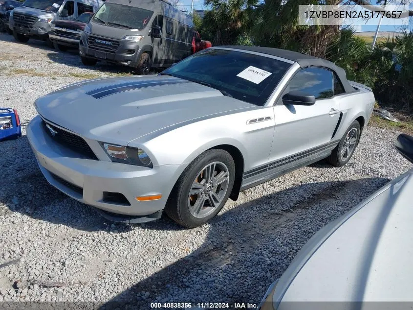 2010 Ford Mustang V6/V6 Premium VIN: 1ZVBP8EN2A5177657 Lot: 40838356