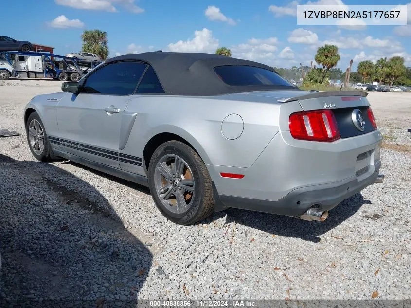 2010 Ford Mustang V6/V6 Premium VIN: 1ZVBP8EN2A5177657 Lot: 40838356