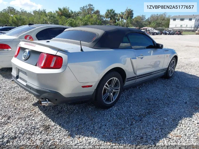 2010 Ford Mustang V6/V6 Premium VIN: 1ZVBP8EN2A5177657 Lot: 40838356