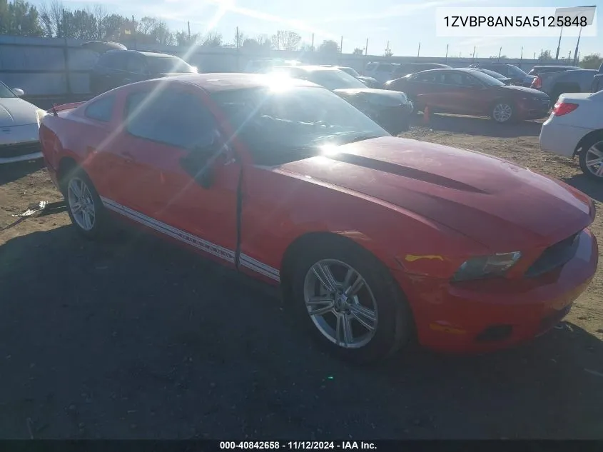 2010 Ford Mustang V6/V6 Premium VIN: 1ZVBP8AN5A5125848 Lot: 40842658