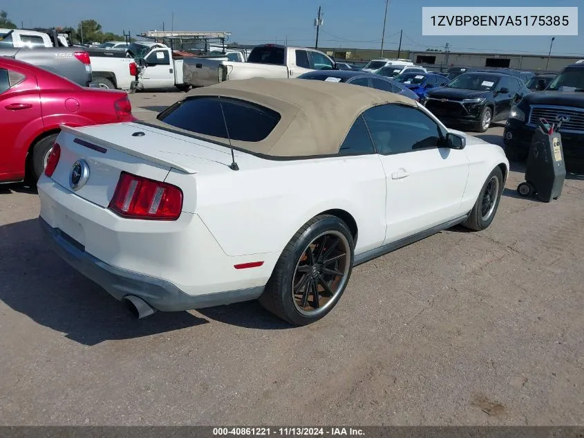 2010 Ford Mustang V6/V6 Premium VIN: 1ZVBP8EN7A5175385 Lot: 40861221