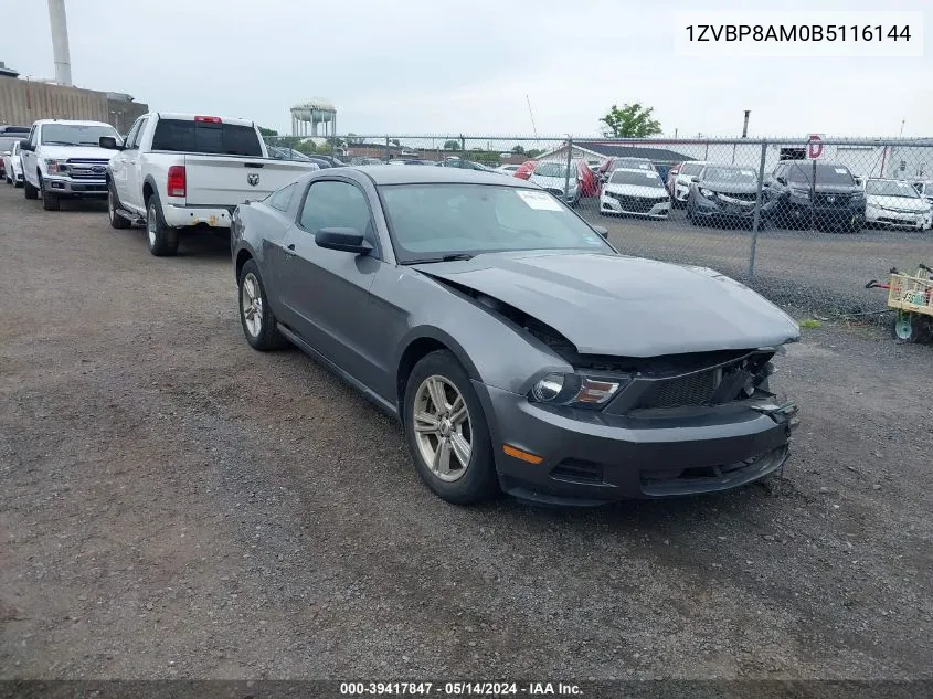 2011 Ford Mustang V6 VIN: 1ZVBP8AM0B5116144 Lot: 39417847