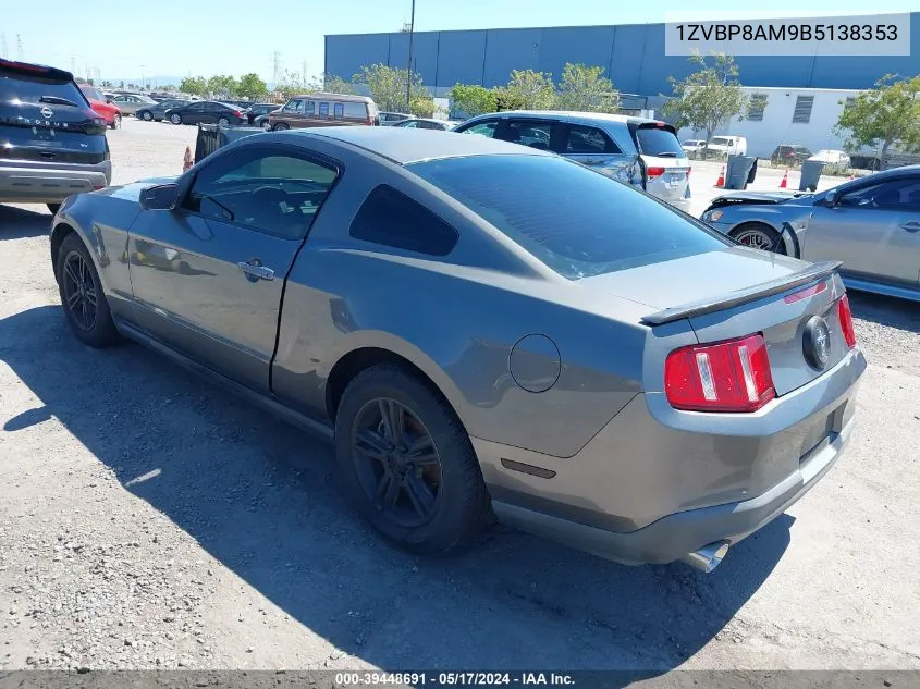 2011 Ford Mustang V6 VIN: 1ZVBP8AM9B5138353 Lot: 39448691