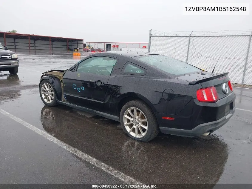 2011 Ford Mustang V6 Premium VIN: 1ZVBP8AM1B5162548 Lot: 39450922