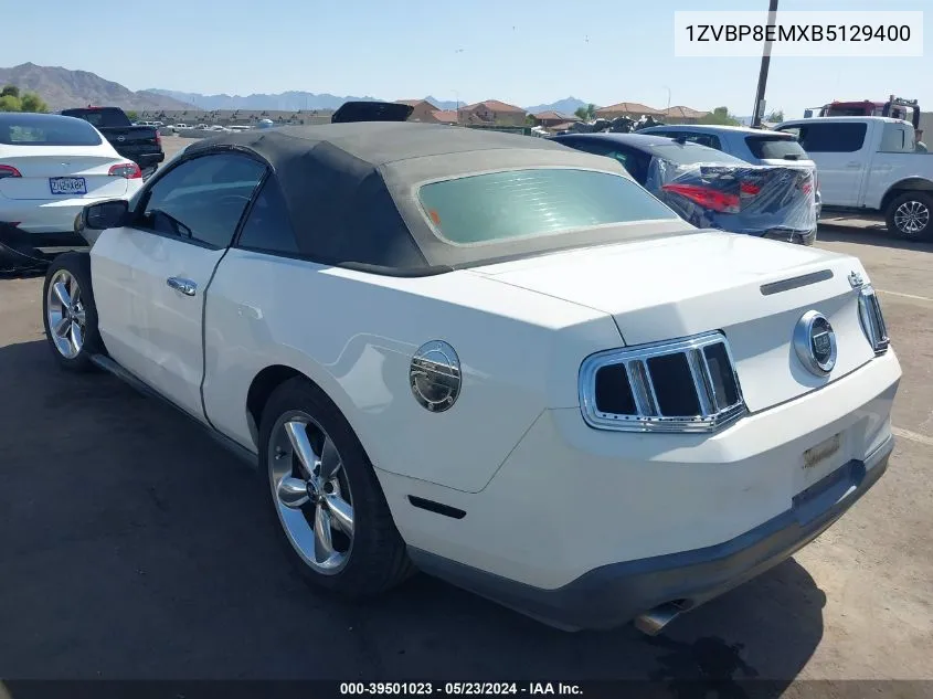 2011 Ford Mustang V6 VIN: 1ZVBP8EMXB5129400 Lot: 39501023