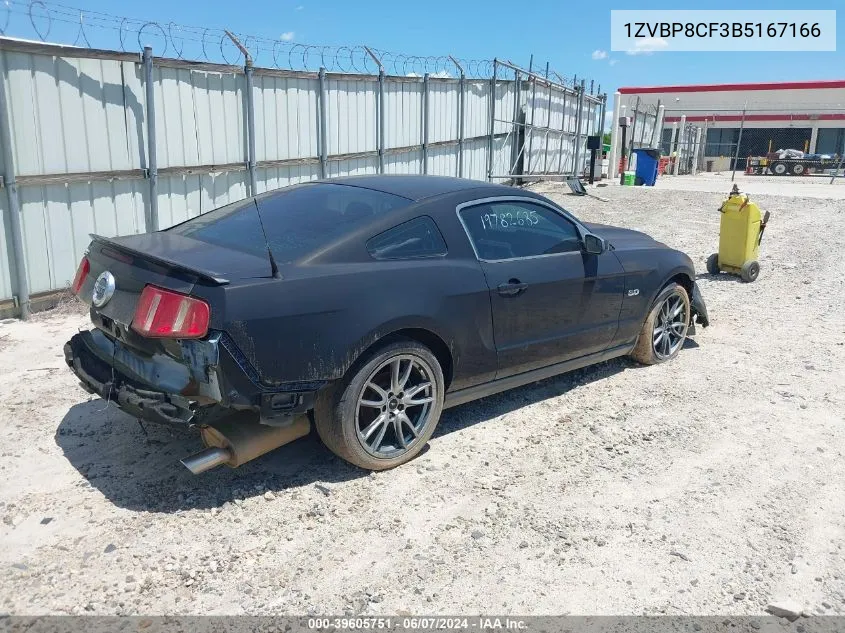 1ZVBP8CF3B5167166 2011 Ford Mustang Gt