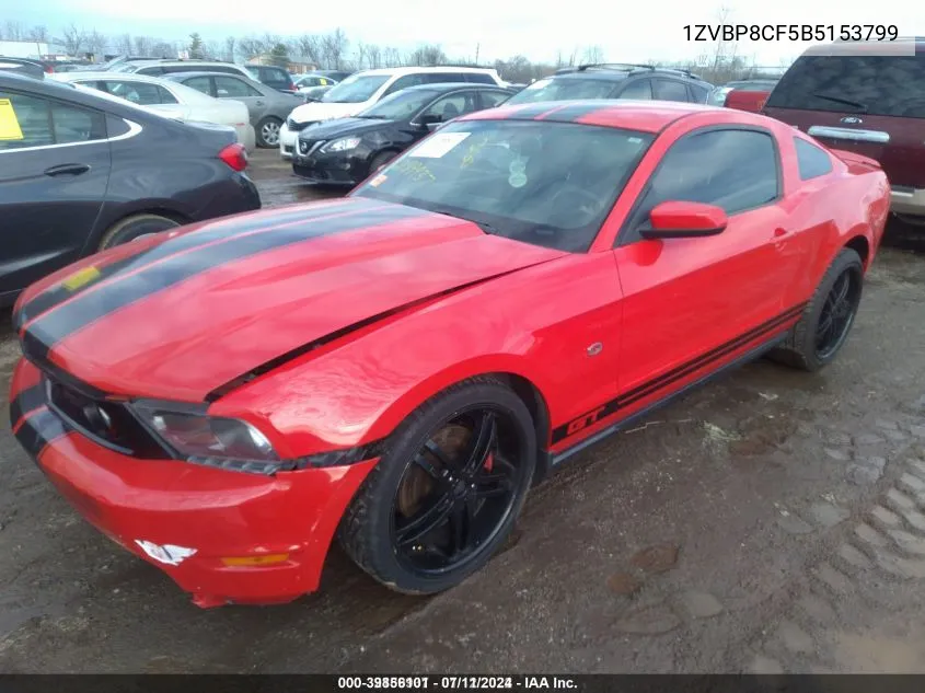 2011 Ford Mustang Gt Premium VIN: 1ZVBP8CF5B5153799 Lot: 39856101