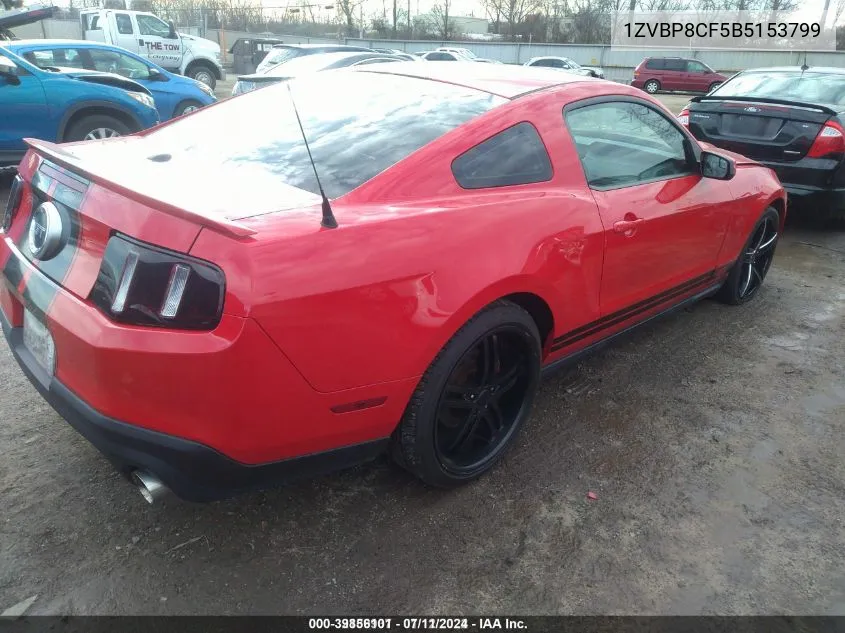 2011 Ford Mustang Gt Premium VIN: 1ZVBP8CF5B5153799 Lot: 39856101