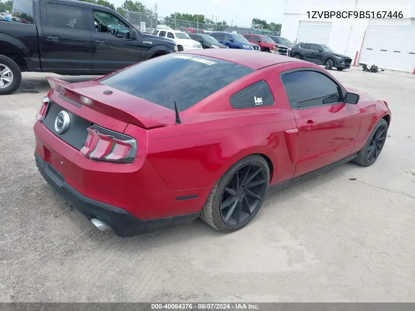 2011 Ford Mustang Gt Premium VIN: 1ZVBP8CF9B5167446 Lot: 40064376