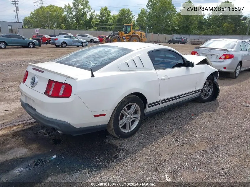 1ZVBP8AMXB5115597 2011 Ford Mustang V6