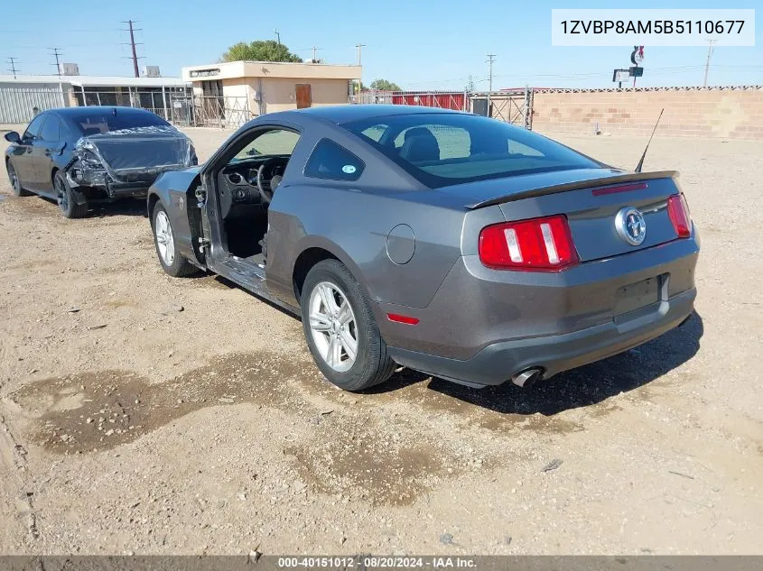 2011 Ford Mustang V6 VIN: 1ZVBP8AM5B5110677 Lot: 40151012