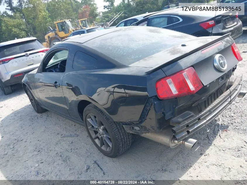 2011 Ford Mustang V6 Premium VIN: 1ZVBP8AM8B5133645 Lot: 40154728