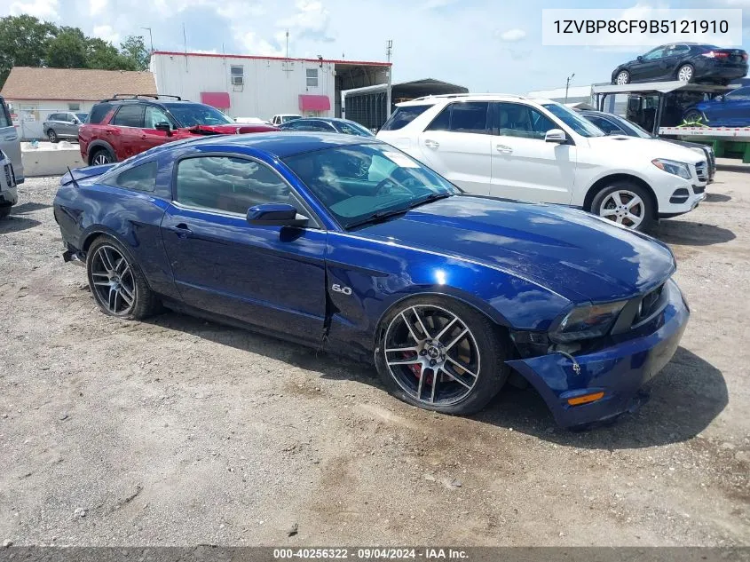 2011 Ford Mustang Gt Premium VIN: 1ZVBP8CF9B5121910 Lot: 40256322