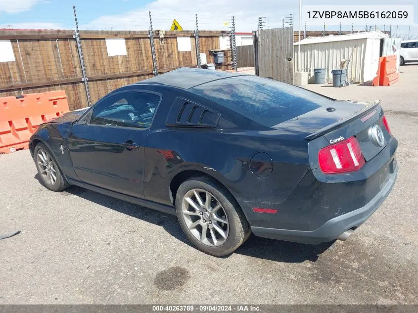 2011 Ford Mustang V6/V6 Premium VIN: 1ZVBP8AM5B6162059 Lot: 40263789