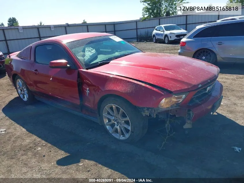 1ZVBP8AM8B5165818 2011 Ford Mustang V6 Premium