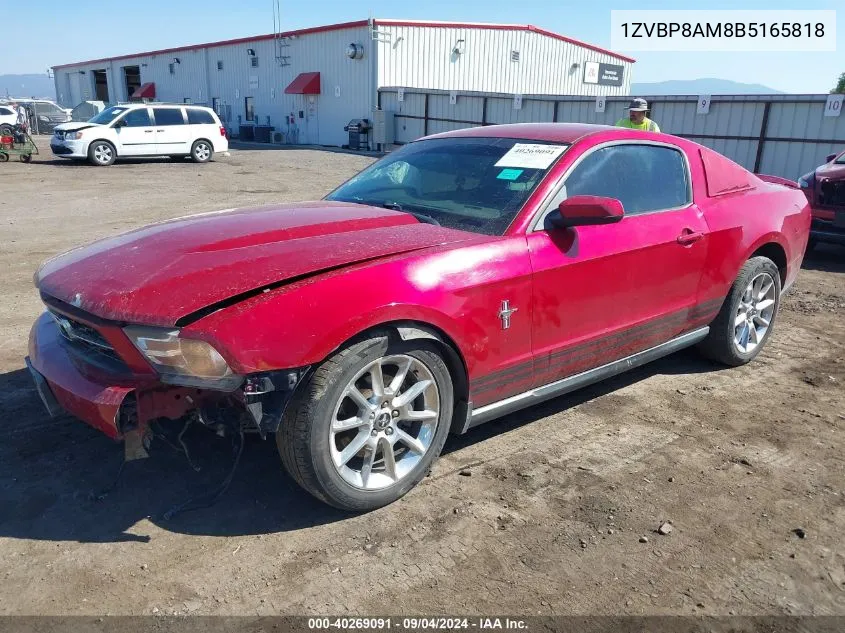 2011 Ford Mustang V6 Premium VIN: 1ZVBP8AM8B5165818 Lot: 40269091