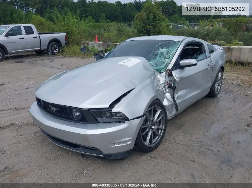 2011 Ford Mustang Gt Premium VIN: 1ZVBP8CF6B5105292 Lot: 40338835