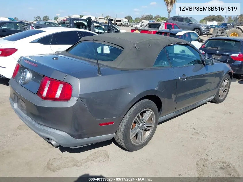 2011 Ford Mustang V6 Premium VIN: 1ZVBP8EM8B5161519 Lot: 40339020