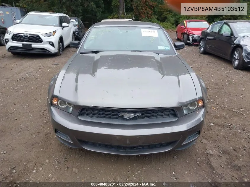 2011 Ford Mustang V6 VIN: 1ZVBP8AM4B5103512 Lot: 40405231