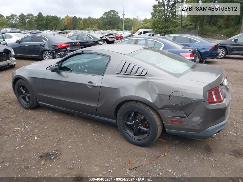 2011 Ford Mustang V6 VIN: 1ZVBP8AM4B5103512 Lot: 40405231