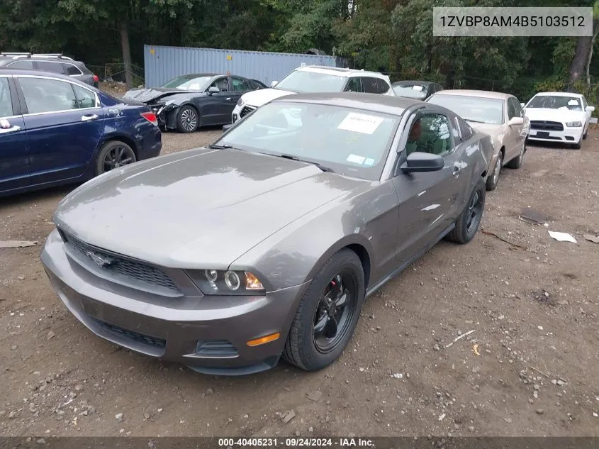 2011 Ford Mustang V6 VIN: 1ZVBP8AM4B5103512 Lot: 40405231