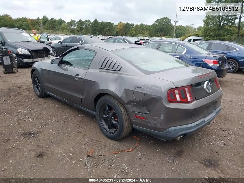 2011 Ford Mustang V6 VIN: 1ZVBP8AM4B5103512 Lot: 40405231