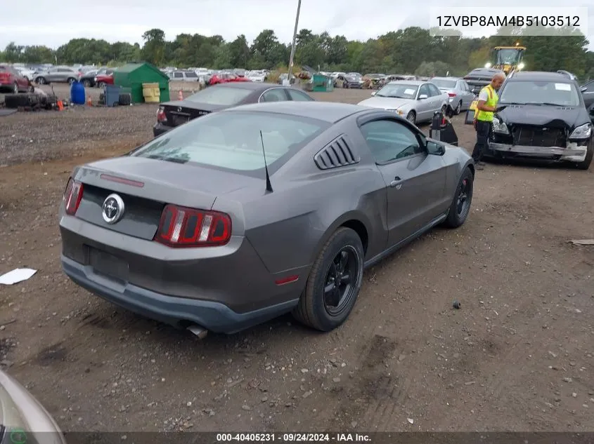 2011 Ford Mustang V6 VIN: 1ZVBP8AM4B5103512 Lot: 40405231