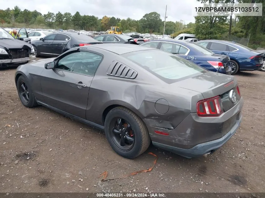 2011 Ford Mustang V6 VIN: 1ZVBP8AM4B5103512 Lot: 40405231