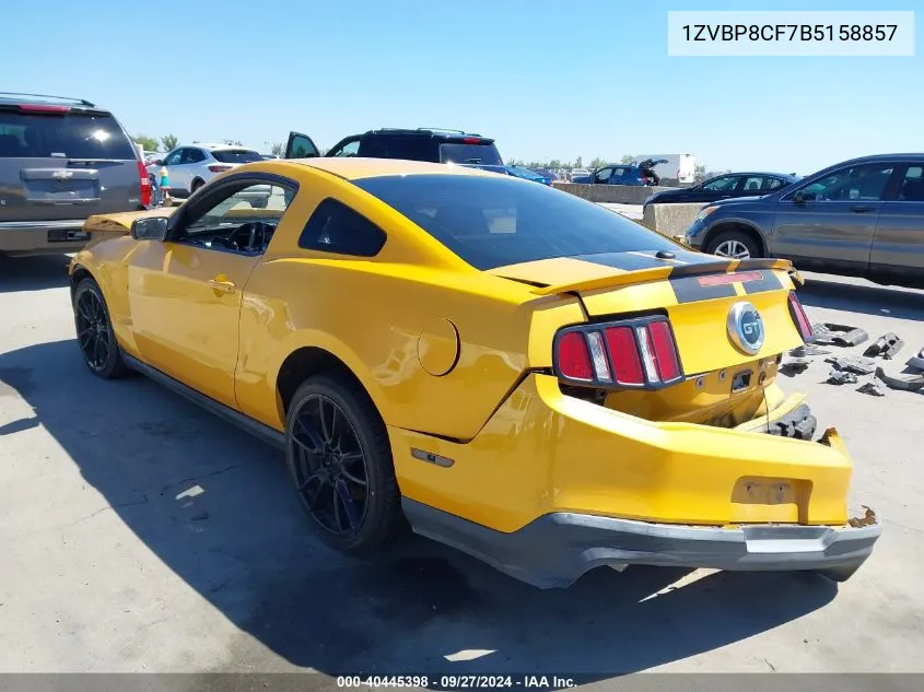 2011 Ford Mustang Gt Premium VIN: 1ZVBP8CF7B5158857 Lot: 40445398