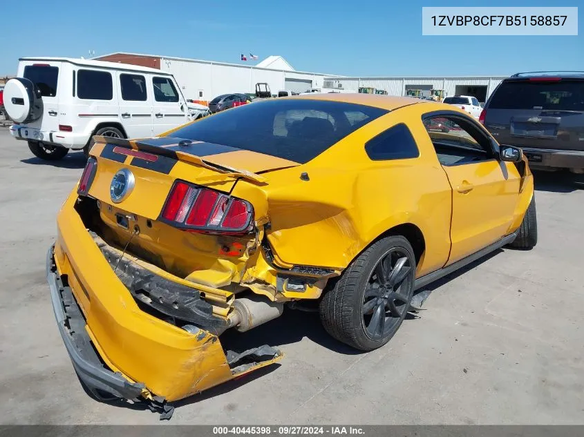 2011 Ford Mustang Gt Premium VIN: 1ZVBP8CF7B5158857 Lot: 40445398