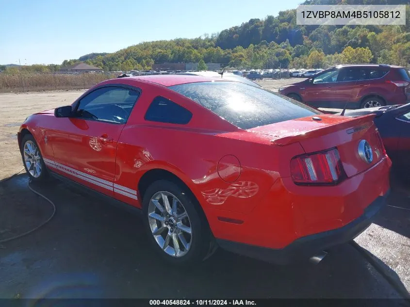 2011 Ford Mustang V6 Premium VIN: 1ZVBP8AM4B5105812 Lot: 40548824