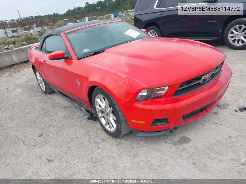 2011 Ford Mustang V6 Premium VIN: 1ZVBP8EM5B5114772 Lot: 40574118