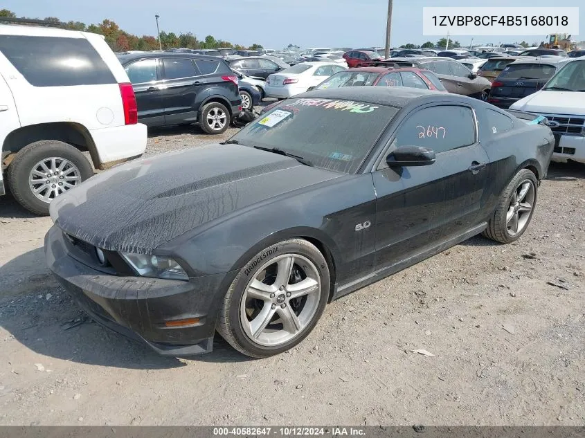 1ZVBP8CF4B5168018 2011 Ford Mustang Gt