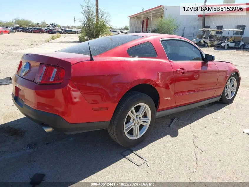 2011 Ford Mustang V6 VIN: 1ZVBP8AM5B5153996 Lot: 40612441