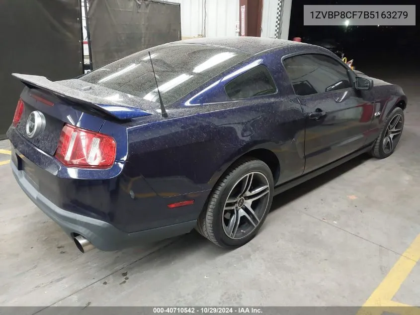 2011 Ford Mustang Gt Premium VIN: 1ZVBP8CF7B5163279 Lot: 40710542