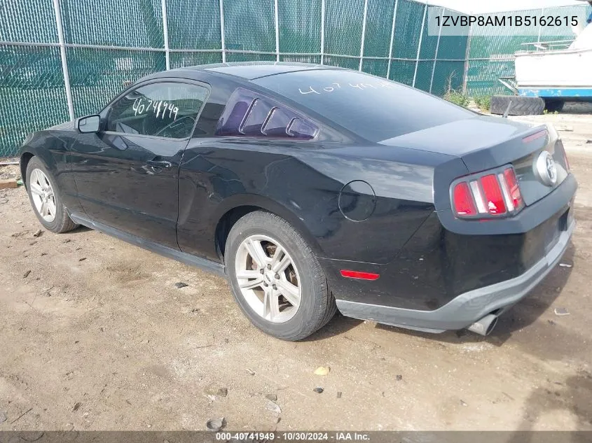 2011 Ford Mustang V6 VIN: 1ZVBP8AM1B5162615 Lot: 40741949