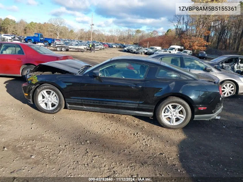 2011 Ford Mustang V6 VIN: 1ZVBP8AM5B5155361 Lot: 40792640