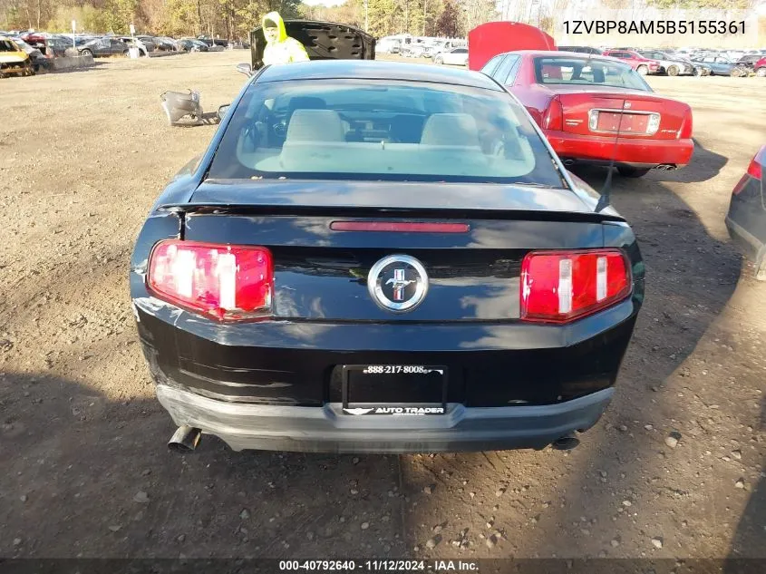 2011 Ford Mustang V6 VIN: 1ZVBP8AM5B5155361 Lot: 40792640