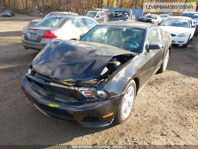 2011 Ford Mustang V6 VIN: 1ZVBP8AM5B5155361 Lot: 40792640