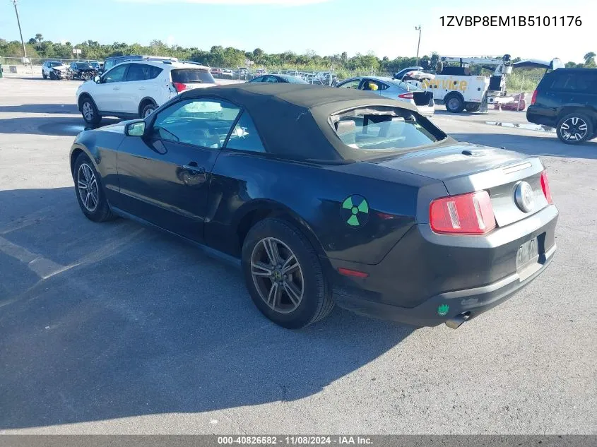 2011 Ford Mustang V6 Premium VIN: 1ZVBP8EM1B5101176 Lot: 40826582