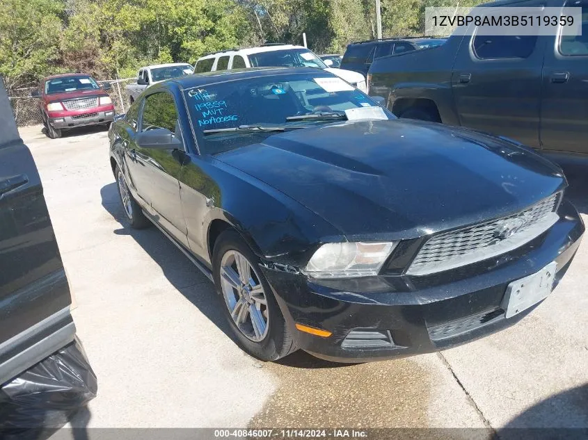 1ZVBP8AM3B5119359 2011 Ford Mustang V6