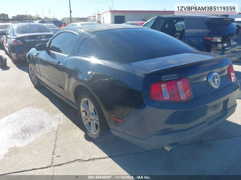 1ZVBP8AM3B5119359 2011 Ford Mustang V6