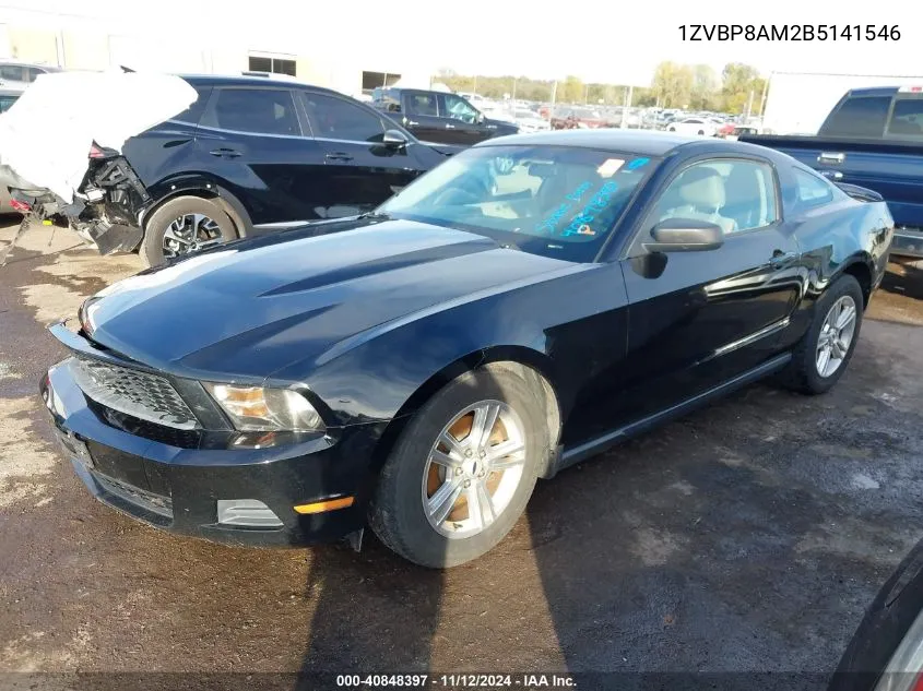 2011 Ford Mustang V6 VIN: 1ZVBP8AM2B5141546 Lot: 40848397