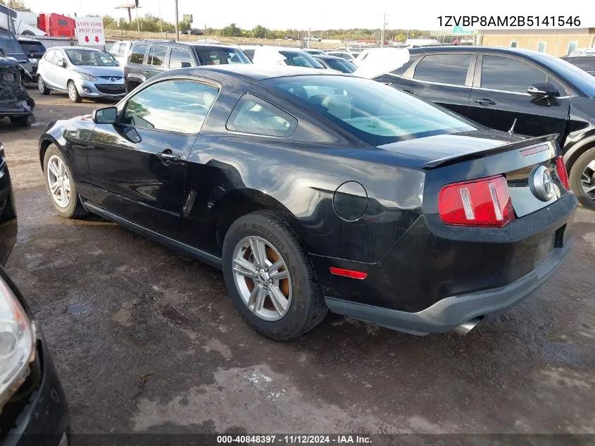 2011 Ford Mustang V6 VIN: 1ZVBP8AM2B5141546 Lot: 40848397