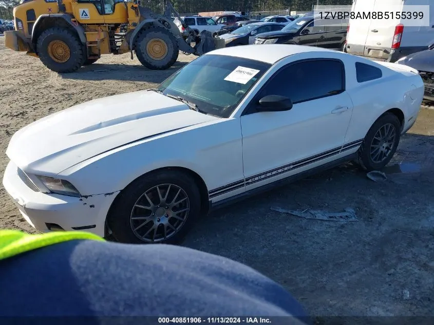 2011 Ford Mustang VIN: 1ZVBP8AM8B5155399 Lot: 40851906