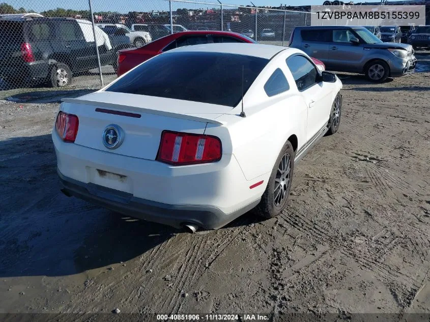 2011 Ford Mustang VIN: 1ZVBP8AM8B5155399 Lot: 40851906