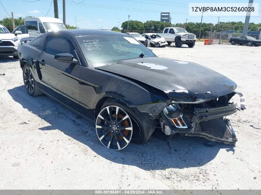 2012 Ford Mustang V6 Premium VIN: 1ZVBP8AM3C5260028 Lot: 39198491