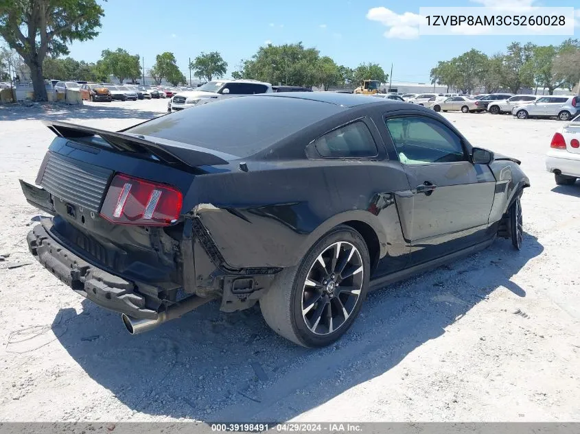 2012 Ford Mustang V6 Premium VIN: 1ZVBP8AM3C5260028 Lot: 39198491