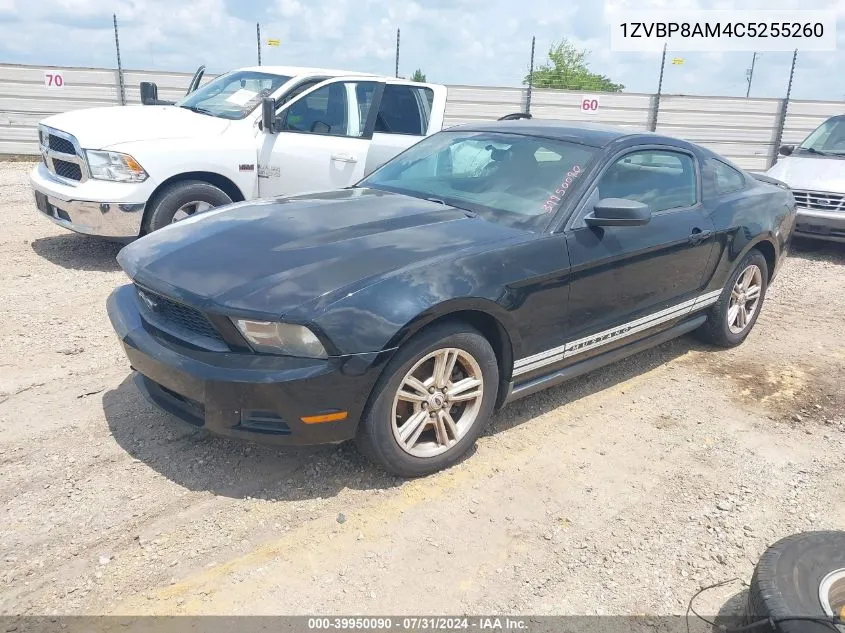 2012 Ford Mustang V6 VIN: 1ZVBP8AM4C5255260 Lot: 39950090