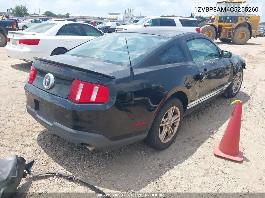 2012 Ford Mustang V6 VIN: 1ZVBP8AM4C5255260 Lot: 39950090